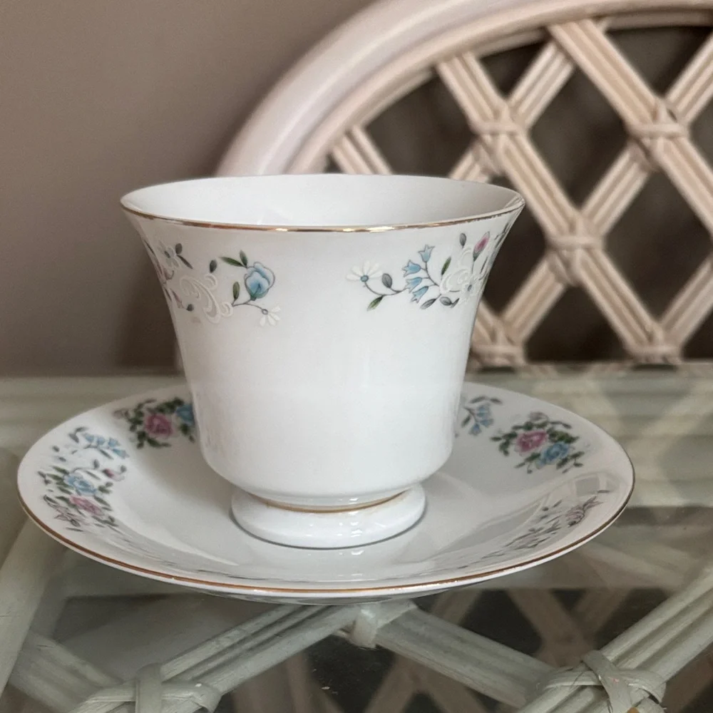 Vintage Tangshan Floral Teacup & Saucer Set